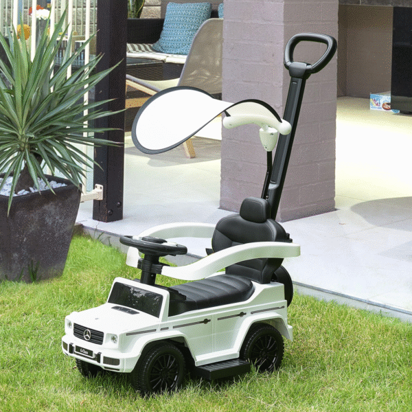 Benz G350 Ride-on Sliding Car Floor Slider Stroller Kids Vehicle, White HOMCOM - Image 2