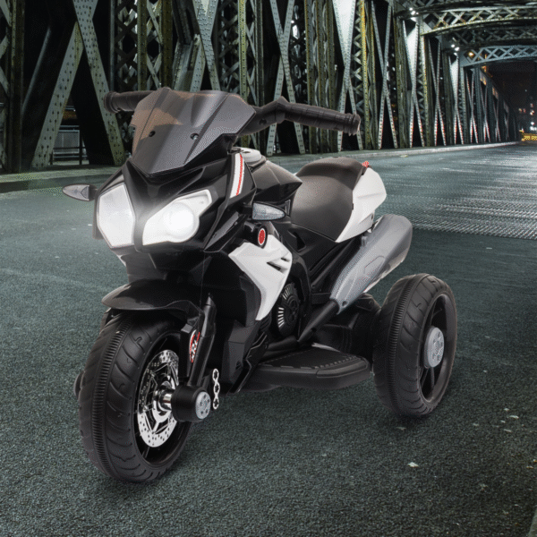 Kids Electric Motorcycle Ride-On Toy Vehicle 6V Battery Music Horn Lights Black - Image 2