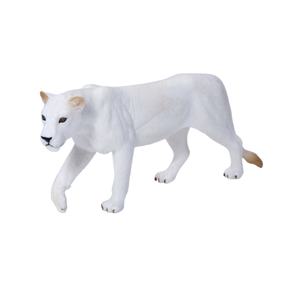 White Lioness Toy  Realistic Big Cat Model - Image 2