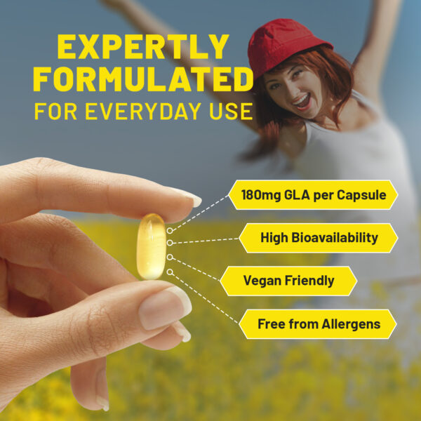 Vegan Evening Primrose Oil 2000mg with Vitamin E & B6 ? 60 Vegan Softgels| Pure Cold Pressed I 180mg GLA per Capsule I Women's Health I Premium Quality I by Prowise Healthcare - Image 4