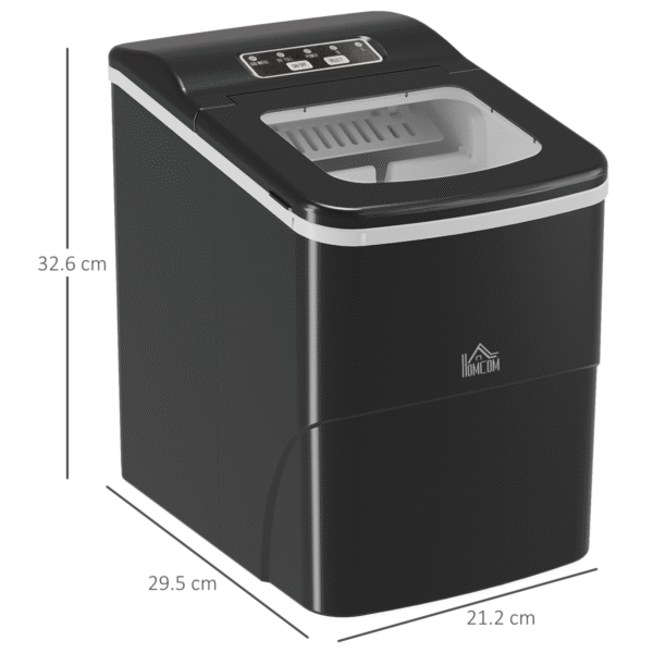 Ice Maker 12kg/24H Production with Scoop Basket for Home Office Black - Image 3