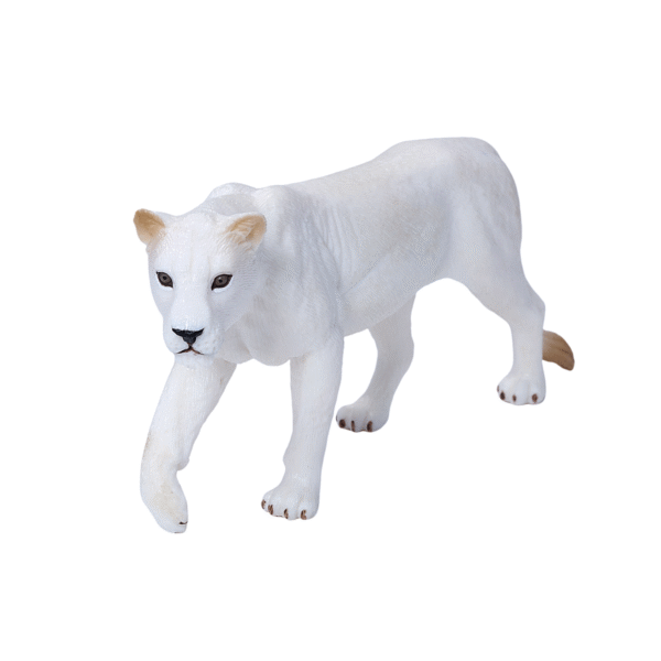 White Lioness Toy  Realistic Big Cat Model - Image 3