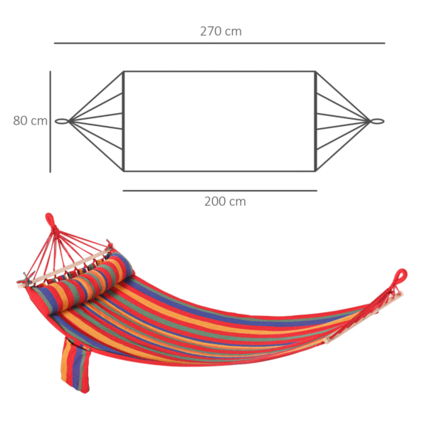 Cotton Hammock Soft Portable Swing Sleeping & Headrest & Side Pocket Chair - Image 3