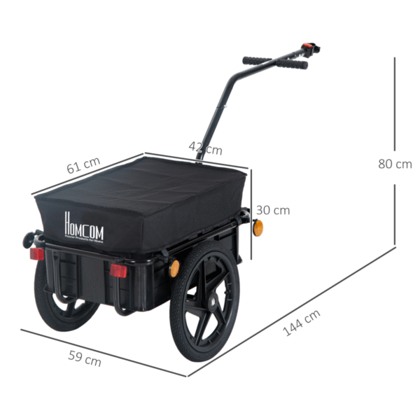 Bike Trailer Stroller Cargo Trailer Black - Image 3