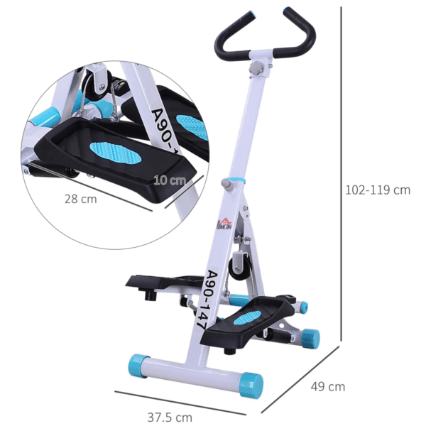 Stepper Fitness Exercise Handle Bar Machine Cardio Foldable Workout HOMCOM - Image 3