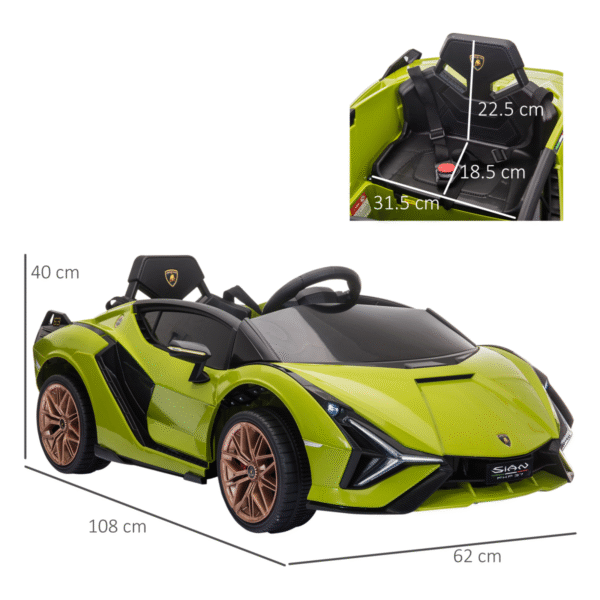 Lamborghini SIAN 12V Kids Electric Ride On Car Toy w/ Remote Control HOMCOM - Image 3