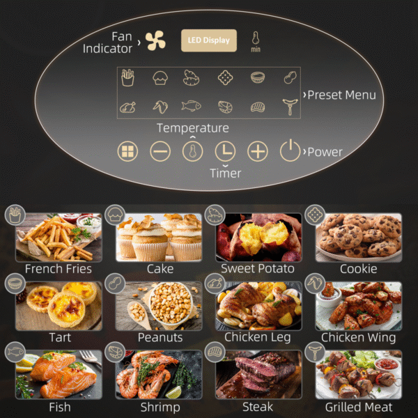 Air Fryer 1300W 4L with Rapid Air Circulation Timer and Nonstick Basket - Image 4