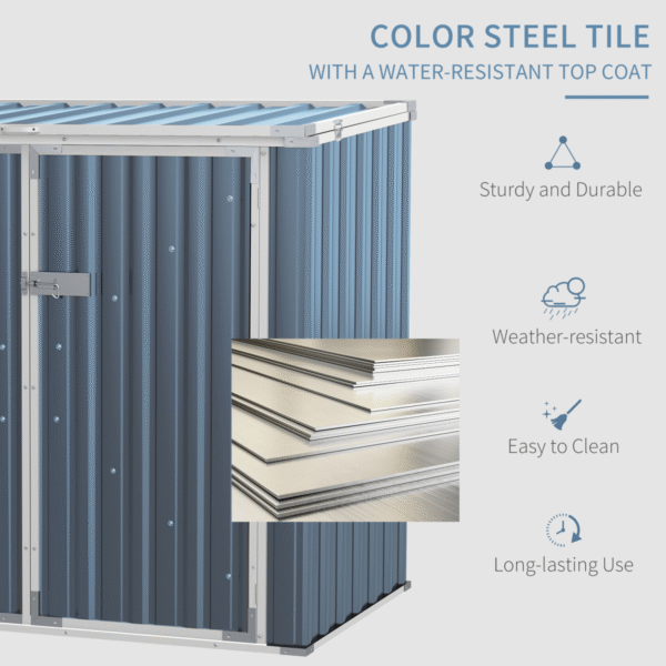 2-Bin Steel Rubbish Storage Shed w/ Double Locking Doors Outsunny - Image 4