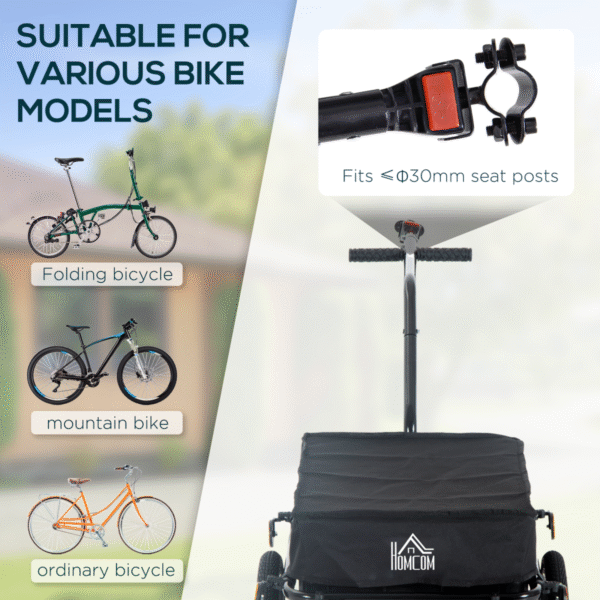 Bike Trailer Stroller Cargo Trailer Black - Image 4