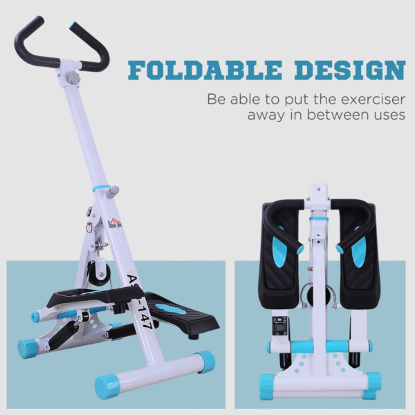 Stepper Fitness Exercise Handle Bar Machine Cardio Foldable Workout HOMCOM - Image 4