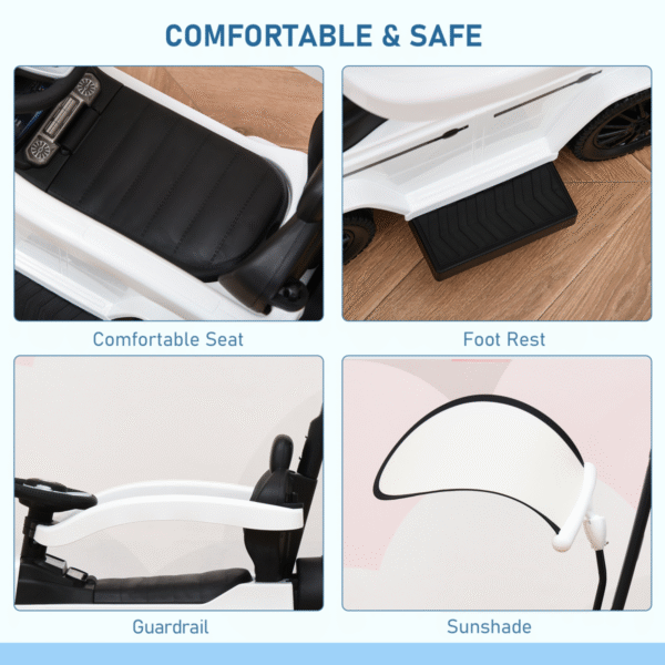 Benz G350 Ride-on Sliding Car Floor Slider Stroller Kids Vehicle, White HOMCOM - Image 5