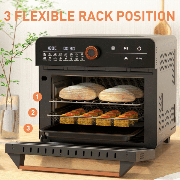 HOMCOM Air Fryer Oven 20L Countertop Mini Oven with 17 Presets 1400W Black - Image 5