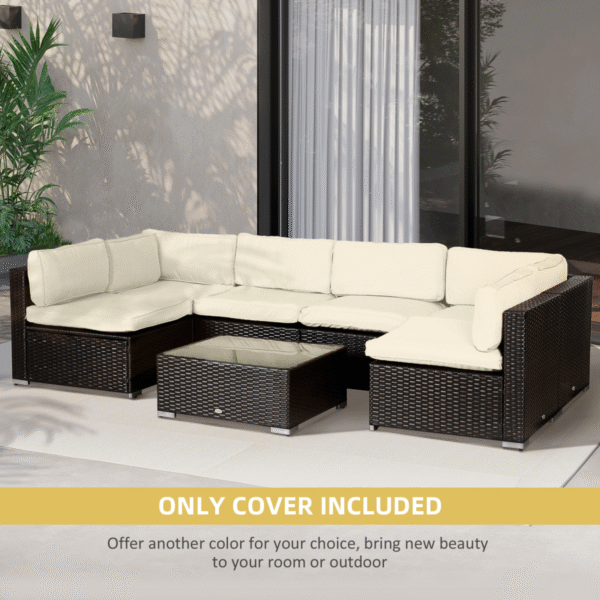 12-Piece Cusion Replacement for Outdoor Garden Rattan Furniture Beige - Image 6