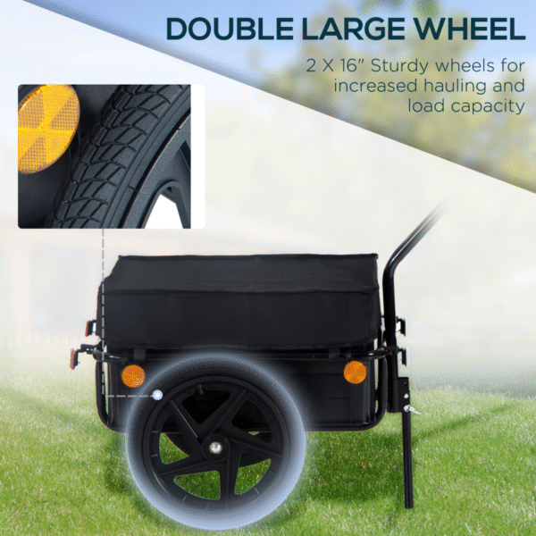 Bike Trailer Stroller Cargo Trailer Black - Image 6