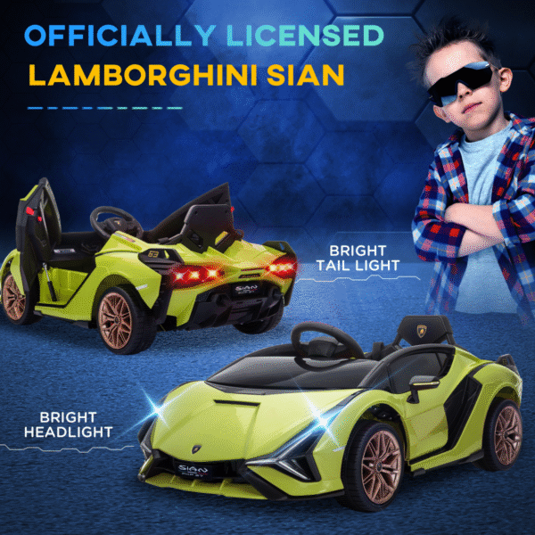 Lamborghini SIAN 12V Kids Electric Ride On Car Toy w/ Remote Control HOMCOM - Image 6