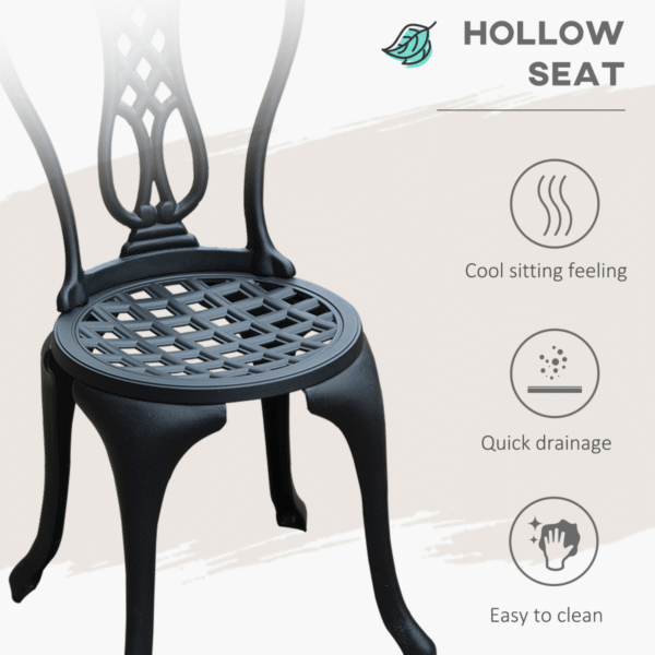 3 Pc Cast Aluminium Bistro Set - Image 6