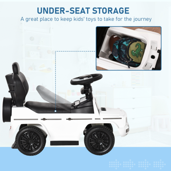 Benz G350 Ride-on Sliding Car Floor Slider Stroller Kids Vehicle, White HOMCOM - Image 6