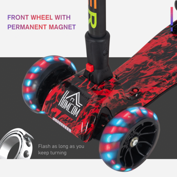 Child Wheel E-Scooter Light Music Water Spray Rechargeable 3-6 Yrs Red - Image 6