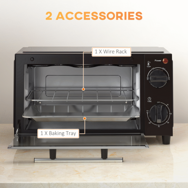 Mini Oven, 9L Countertop Electric Grill, Toaster Oven 750W - Image 6