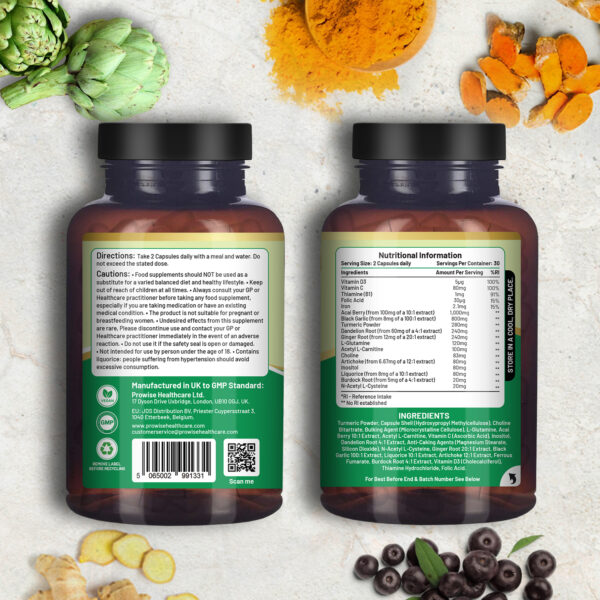 Prowise Advanced Livcare+ 60 Capsules Liver Cleanse Detox and Repair for men and women - Image 2