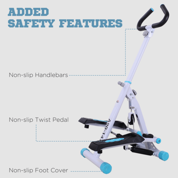 Stepper Fitness Exercise Handle Bar Machine Cardio Foldable Workout HOMCOM - Image 7