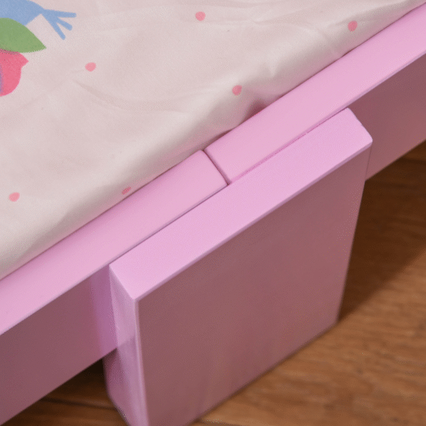 Kids Bed Princess Castle Theme w/ Side Rails Slats Home 3-6 Yrs Pink - Image 7
