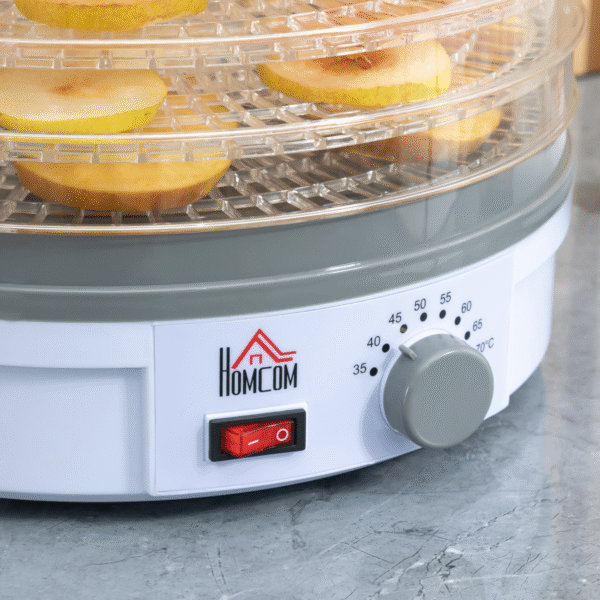 5 Tier Food Dehydrator 245W Stainless Steel Food Dryer Machine Timer LCD White - Image 7
