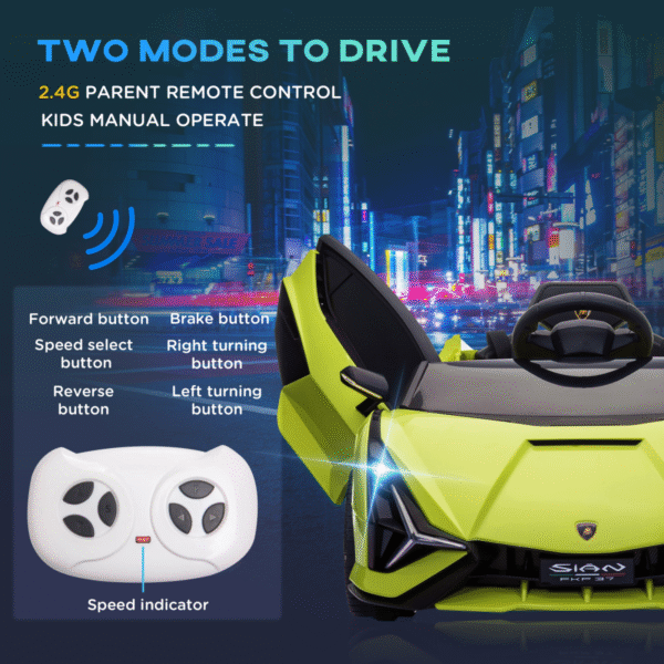 Lamborghini SIAN 12V Kids Electric Ride On Car Toy w/ Remote Control HOMCOM - Image 8