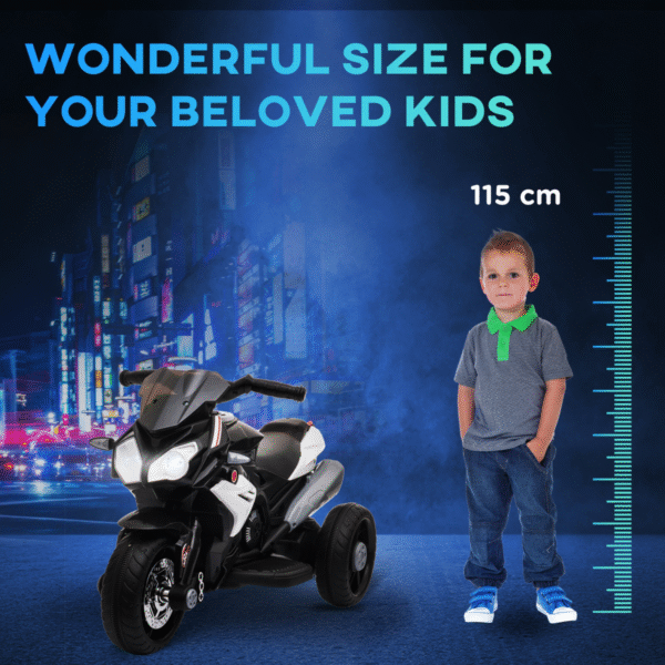 Kids Electric Motorcycle Ride-On Toy Vehicle 6V Battery Music Horn Lights Black - Image 8