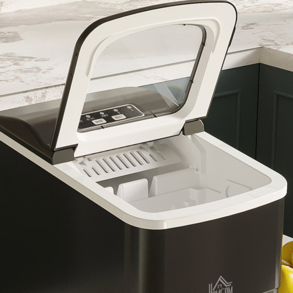 Ice Maker 12kg/24H Production with Scoop Basket for Home Office Black - Image 8