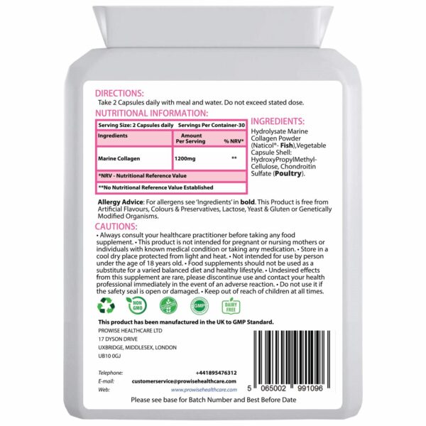 Pure Marine Collagen 1200mg 60 Capsules by Prowise Healthcare - Image 4