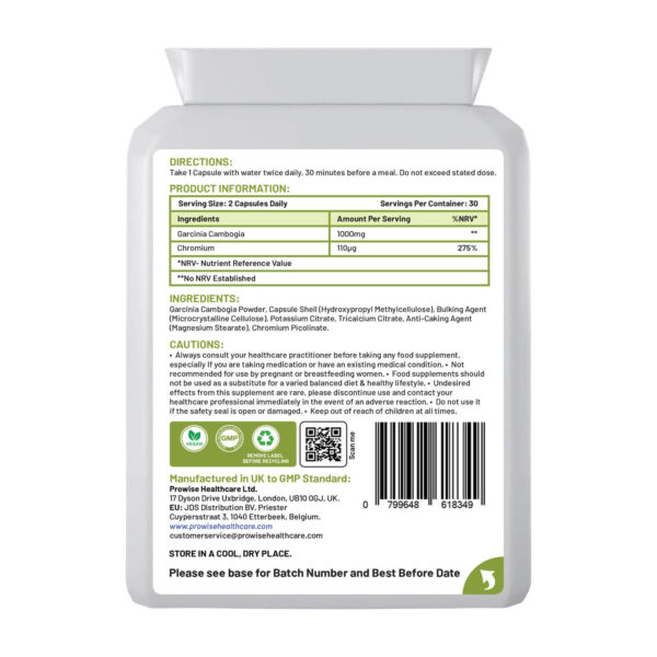 Garcinia Combogia 500mg 60 Capsules by Prowise Healthcare - Image 2