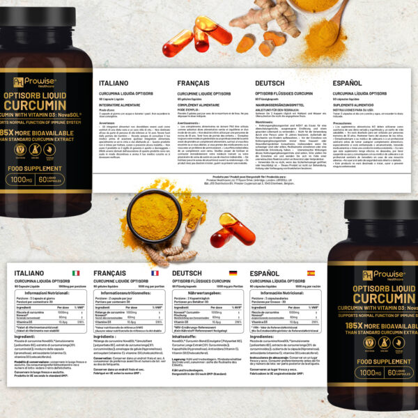 Optisorb Liquid Curcumin with Vitamin D - 60 Liqcaps - Image 3