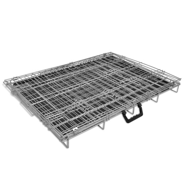 vidaXL Foldable Dog Bench M Metal - Image 5