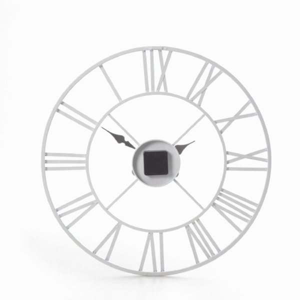 40CM ROMAN METAL CLOCK WHITE - Image 3
