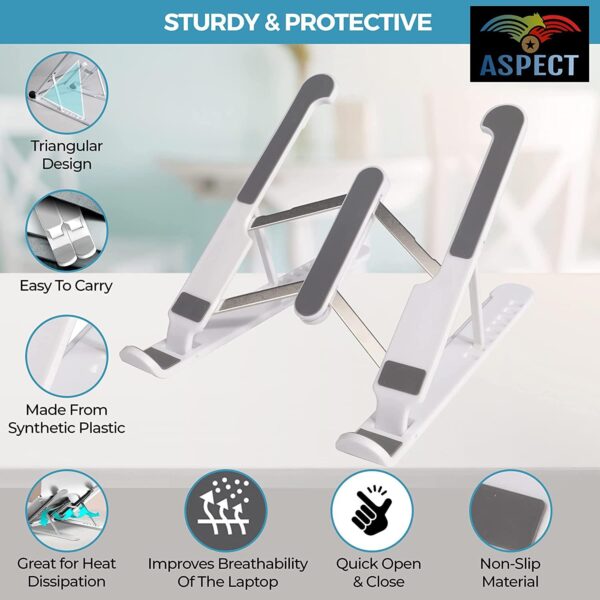 Aspect 8 Angles Adjustable Foldable Laptop Holder Suitable for All Laptops - Image 2