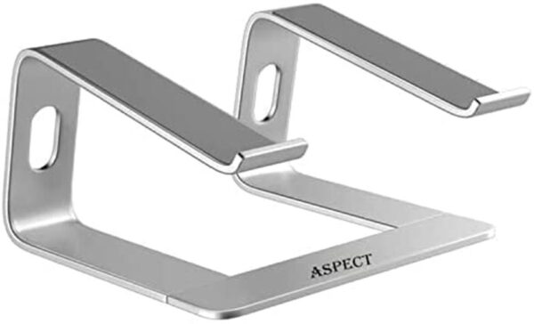Aspect Metal Desktop Laptop Stand Compatible with All MacBook and Laptops Size Range 10 to 15.6 Inches (SLIVER) - Image 3
