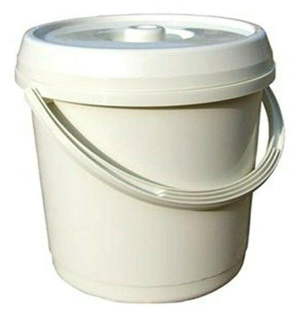 Whitefurze Bucket with Lid, 14 Litre, Cream - Image 2