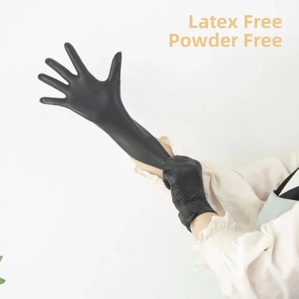 Black Disposable Vinyl Exam Gloves,100 Count Latex Free Powder Free for Household Cleaning, Food Safe, Patient Care, Pet Care - Image 2