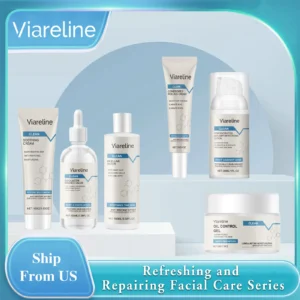 Viareline Soothing Repair Facial Care Series Moisturizing Skin Oil Control Brighten Skin Tone Clean Pores Tender Face Care Set
