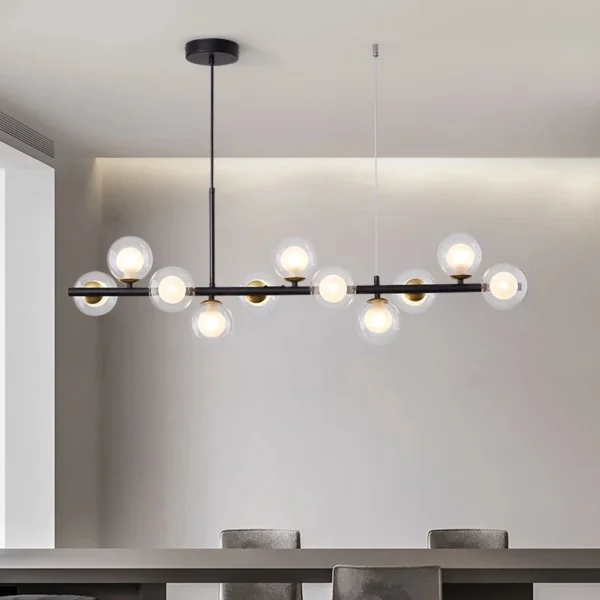 Nordic Modern LED Pendant Gold Light Glass Ball 11 Heads Hanging Lamp for Kitchen Living Dining Room Suspension Luminaire Design - Image 5