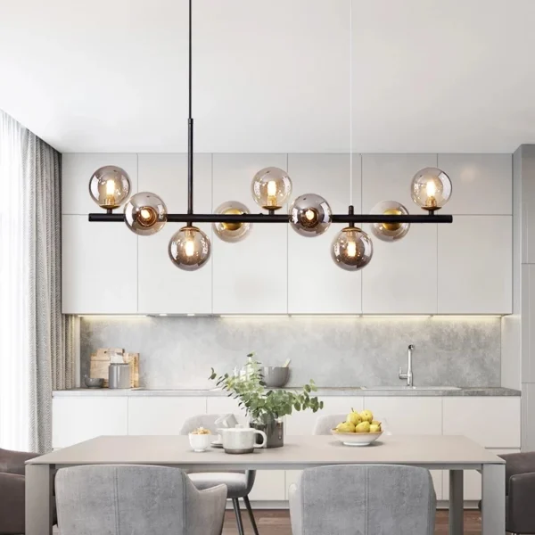 Nordic Modern LED Pendant Gold Light Glass Ball 11 Heads Hanging Lamp for Kitchen Living Dining Room Suspension Luminaire Design - Image 4