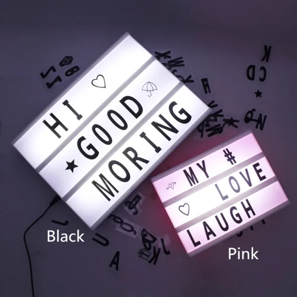 A4 A5 A6 DIY Letters LED Combination Light Box Night Light USB / AA Battery Powered Symbol Cards Table Lamp Message Board - Image 5