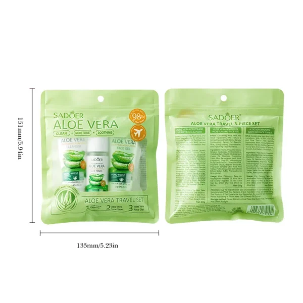 SADOER Travel Collection three-piece set of skin care products, toner, lotion, cream and facial cleanser - Image 4