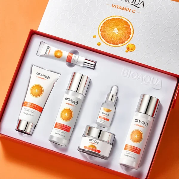 6pcs/lot BIOAQUA Vitamin C Skin Care Sets Moisturizing Hydrating Anti-aging Eye Face Cream Serum Facial Cleanser Skin Care Kit - Image 2
