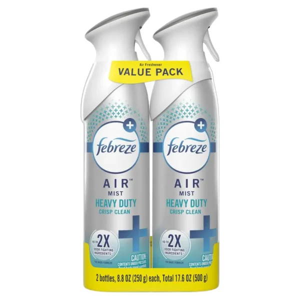 2-Pack Odor-Fighting Air Freshener Spray Fresh Scent Heavy Duty Crisp Clean 8.8 fl oz Deodorizing Eliminates Odors Bathroom - Image 5