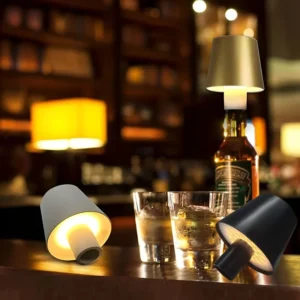 Wine Bottle LED Wireless Table Lamp USB Rechargeable Dining Table Lights Beverage Lamp Top touch 3-color Infinitely Dimmable ﻿
