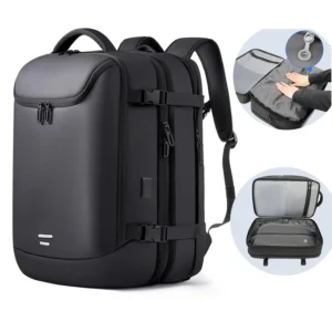 Airback Backpack with Anti-Theft Vacuum Compression Travel Backpack,Expandable Backpacks with Pump for Airplanes
