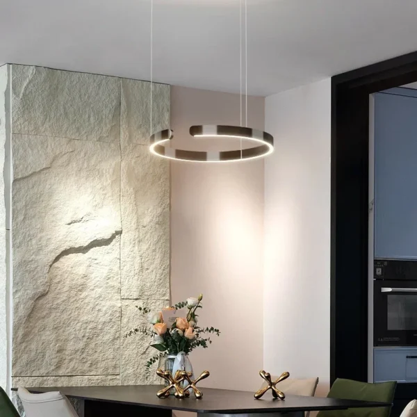 SANDYHA Modern Salon Design Ring Ceiling Chandelier Eye Protecting LED Lamp Bedroom Dining Room Study Pendant Lighting Fixture - Image 4
