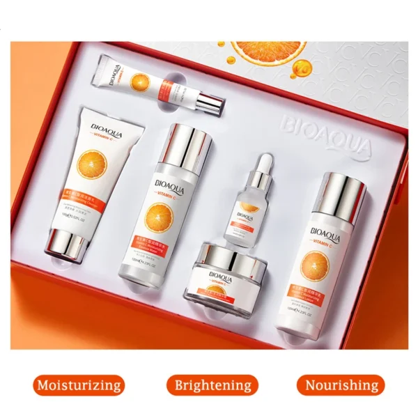 6pcs/lot BIOAQUA Vitamin C Skin Care Sets Moisturizing Hydrating Anti-aging Eye Face Cream Serum Facial Cleanser Skin Care Kit - Image 3
